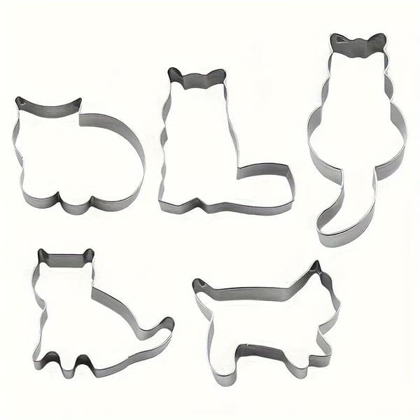 5 stk. rustfri julekageforme, kompatible til peberkager og sukker - DIY bageforme med poteaftryk, træ, stjerne, cirkel 5pcs/Set
