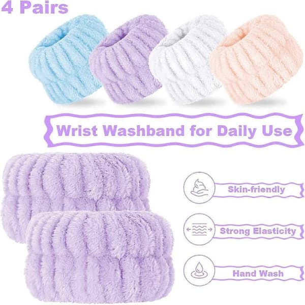 8 stk. ansigtsvask armbånd mikrofiber håndledsvask håndklæde bånd spa armbånd til ansigtsvask