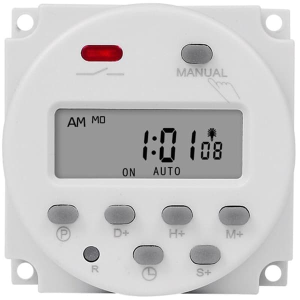 220V LCD Digital Timer 1 Sekunds Intervall Ukentlig Programmerbart Tidsrelé CN101S