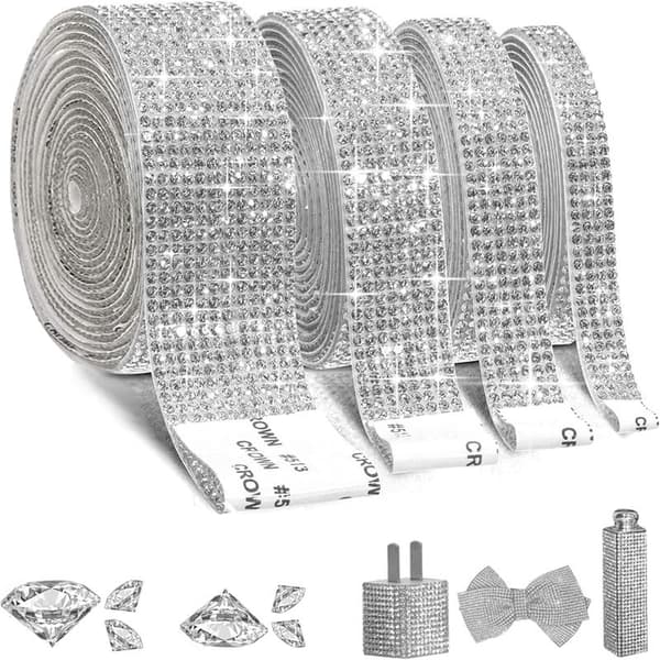 4 strass-teippitarraa, kristalli strass-timanttiteippi, crys