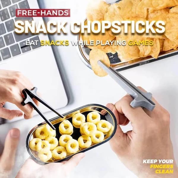 Frie hender Snacks Spisepinner Finger Spisepinner Lat Assistent Snacks Spisepinner for Barn Voksne Gray
