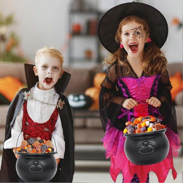 19,5 cm heksebøtte i pose med merkelapp, heksebøtte til Halloween og St. Patricks dag