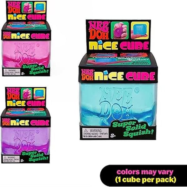 Schylling Nice Cube Nee Doh Stressbold - Sensorisk legetøj, Needoh Fidget Legetøj, Angst- og stresslindring, Sensoriske bolde, Ikke-giftig dej