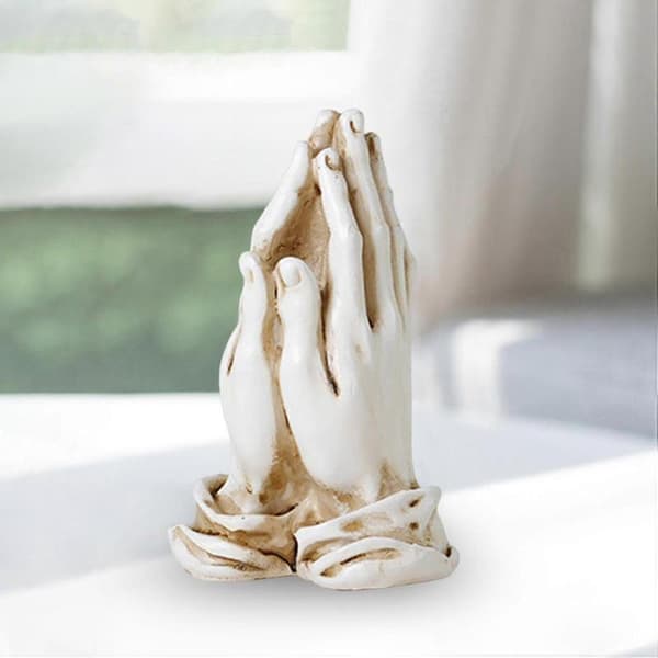 Bedende Hænder Figur Skrivebords Ornament Kunstnerisk Hånd Gestus Statue Skulptur Model Til Stue Beige