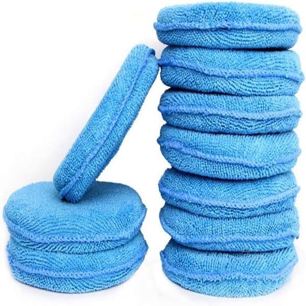 Mikrofiber Voksapplikator Runde Svampputer for Bil, 10-pakning Blå
