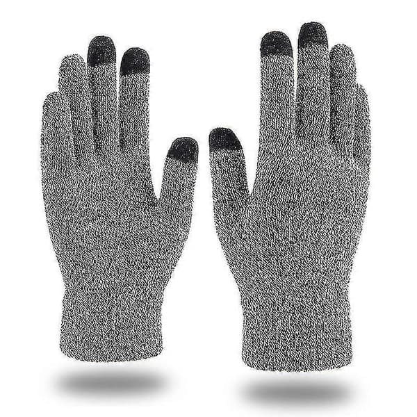 Vinterhandsker til mænd og kvinder, varme handsker med berøringsskærm og termisk blødt strikfor, elastisk manchet
