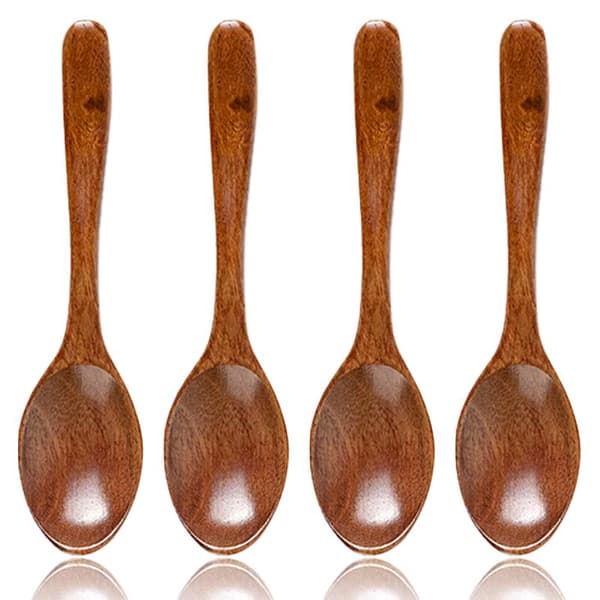 Træskeer, skeer Træ suppeskeer sæt, 15 cm