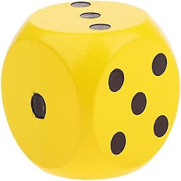Two Extra Large Wooden Dice with Rounded Corners D6 Six Sided Dice Toy 5cm