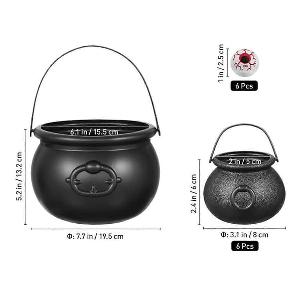 Sort spand til Halloween-slikopbevaring og dekoration 7 stk. Black