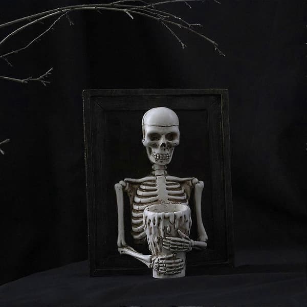 Fotoramme skjelett lysestake Halloween lysestake dekorasjon flott innflyttingsgave til venner