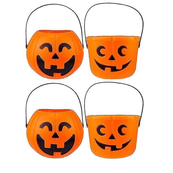 Sjov bærbar græskarbeholder til slik til børn til Halloween