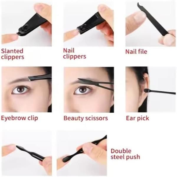 7-delt Professionelt Manicure Pedicure Negleklippersæt Herre & Dame Rejse Grooming Kit
