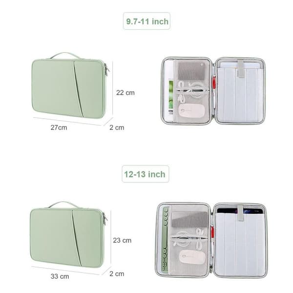 Tablet Cover Beskyttelsesetui USB-kabelopbevaring til iPad Mørkegrå Dark Grey For 12-13 inch