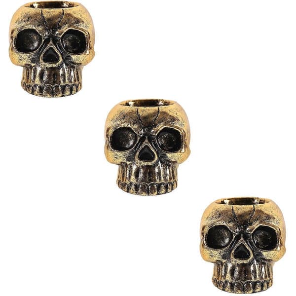 Skelettljusstake för Halloween 3-pack ljusstakar i harts