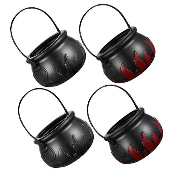 Halloween slikkurv slikholder til opbevaring 4 stk. plast sort
