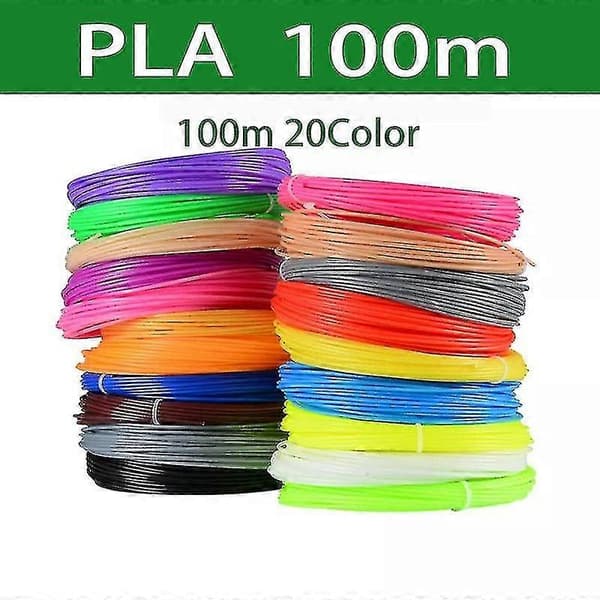 PCL-filament til 3D-pen, filamentdiameter 1,75 mm, 100 m plastfilament til 3D-printerpen, børnesikker genopfyldning Pla 9m 3