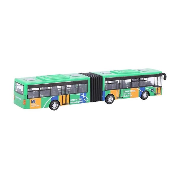 Modellbuss for barn, billeker, små babyleker med trekkfunksjon, grønn