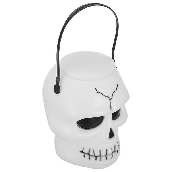 Halloween slikspand i plast formet som et kranium til opbevaring