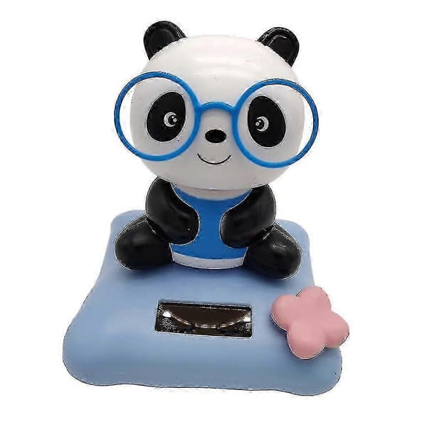 25-26 Soldriven dansande leksak söt Bobblehead Panda Sun Dancer Blå