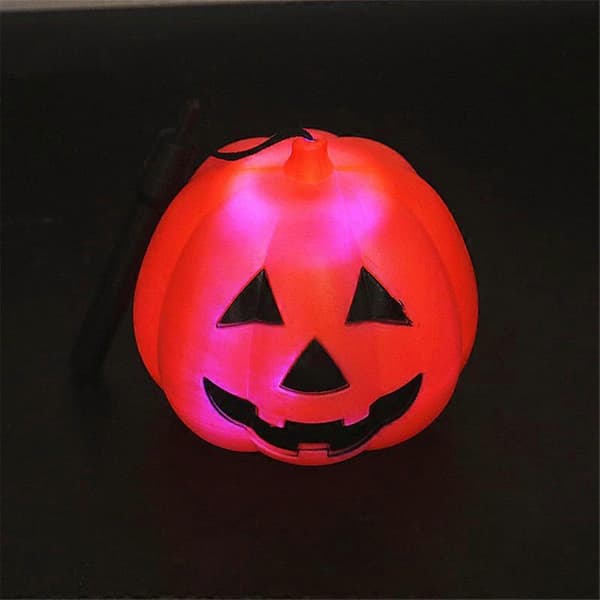 1/2 stk. bærbar lysende gresskarlykt 17 cm gresskarbøtte blinkende barneleker Halloween 2pcs