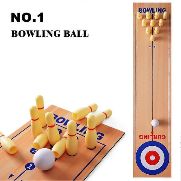 3 i 1 Bord Shuffleboard Spil Curling Bowling Bordplade Spil til Hjemmefest for Børn og Voksne