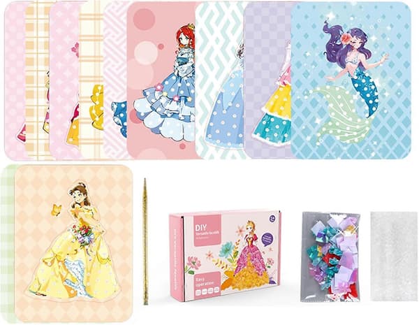 Prinsesse Udklædningslegetøj Tilpasningsbart Farvematchingskjole Design Sæt Komplet Sæt