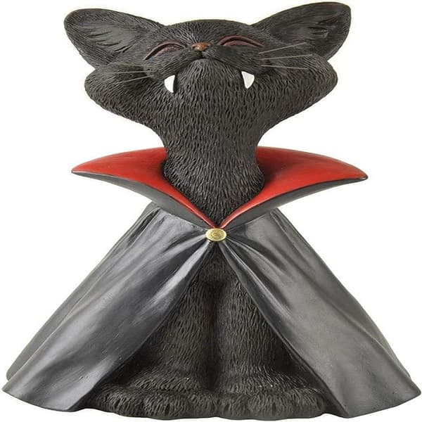 Vakker Svart Katt Vampyr Dracula Figur - Søtt Samleobjekt - H
