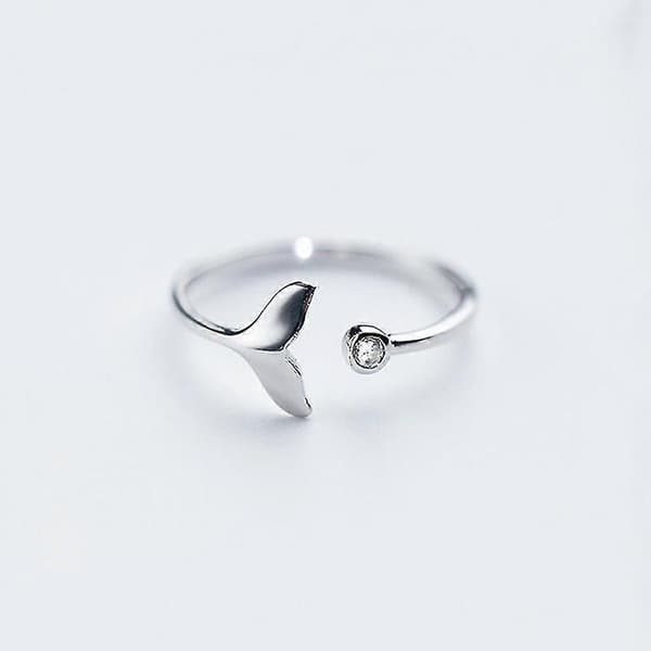 925 Sterlingsilver Solid Ring Utsökt Valstjärtsring Slät Bandring Justerbar