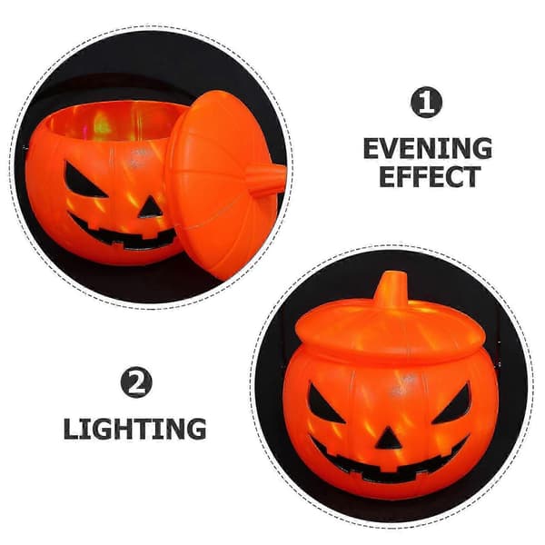 Handhållen Halloween-pumpahink med lysande funktion