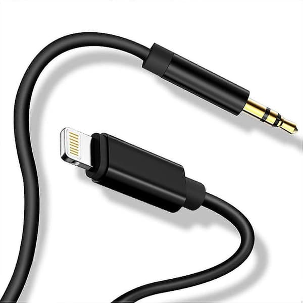 JBC-025B Lightning Han til 3,5 mm Han Lydkabel Bil Lyd Aux-ledning 1m til iPad/iPhone