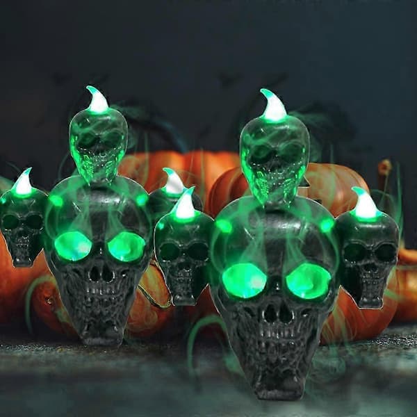 Halloween kranium lampe Halloween røg kranium elektronisk stearinlys gold