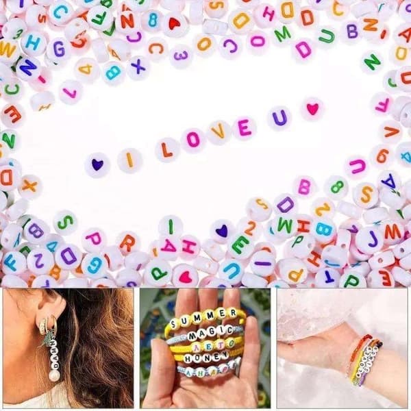 DIY - Perleboks - Seed beads - 3mm - 7000stk - Bokstavsperler multifärg multicolor