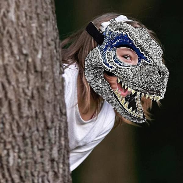 3D Dinosaurmaske Rollespill Hodeplagg Jurassic World Raptor Gi
