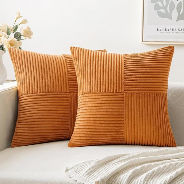 2 stk. Puter i kordfløyel oransje 45*45cm