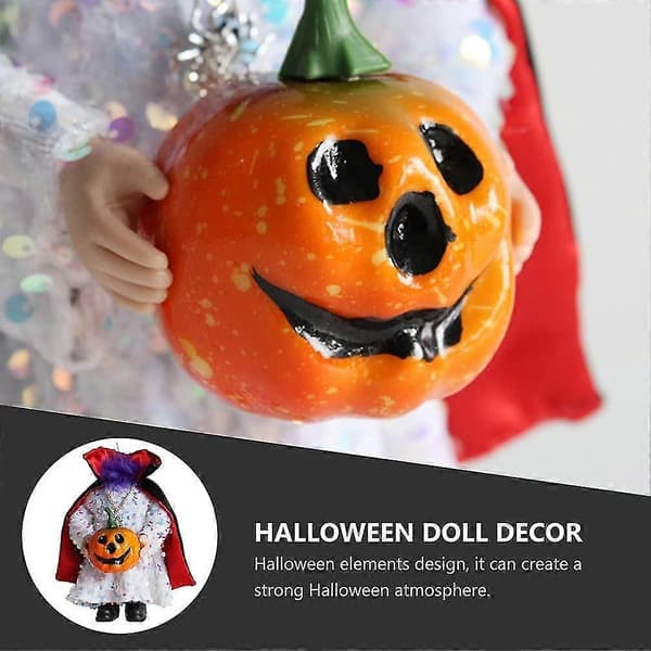 Halloween gresskar-dekorasjon Jack O Lantern-pynt Halloween-midtpunkt til Thanksgiving Halloween-fest 1 stk - hvit