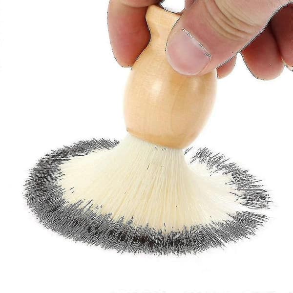 Profesjonell barberkost med trehåndtak (1 stk, trefarge)
