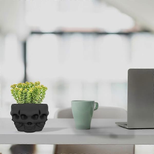 Hodeskalle blomsterpotteform dekorasjon Halloween-tema silikon lysestakeform