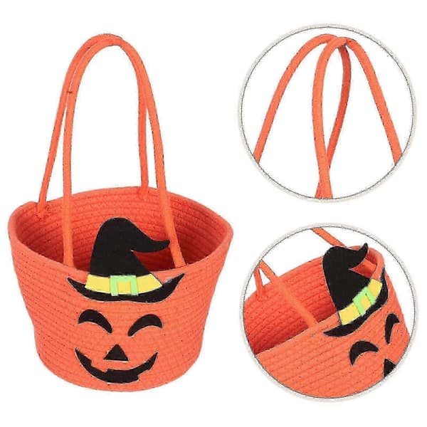 Håndvevd godtepose i bomullstau for barn til Halloween