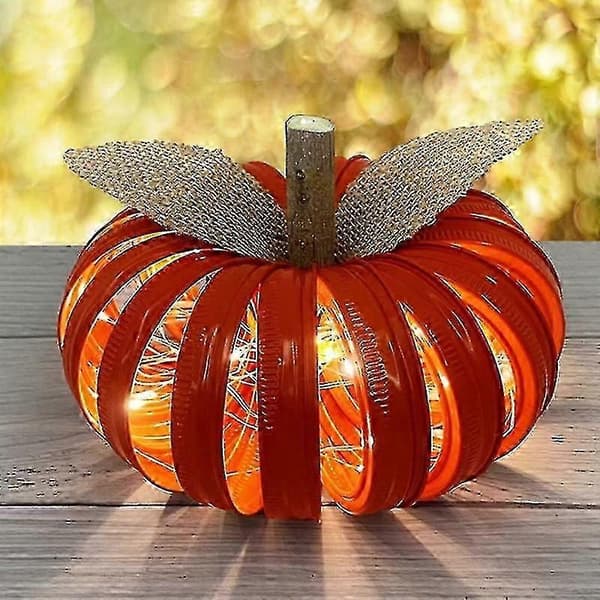 Høstdekorasjon gresskarlykt, Halloween gresskarlykt med LED-lys