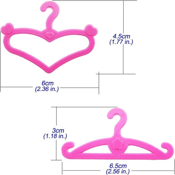 40 lyserøde plastikbøjler til Barbie-tøj 29,2 cm