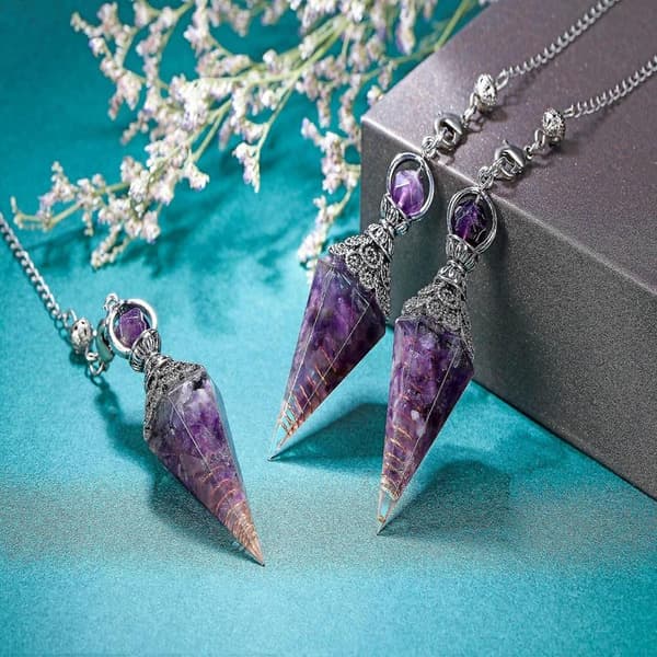 Chakra Krystal Pendul Hexagonal Reiki Healing Krystalpunkter Ædelsten Pendul Til Spådom