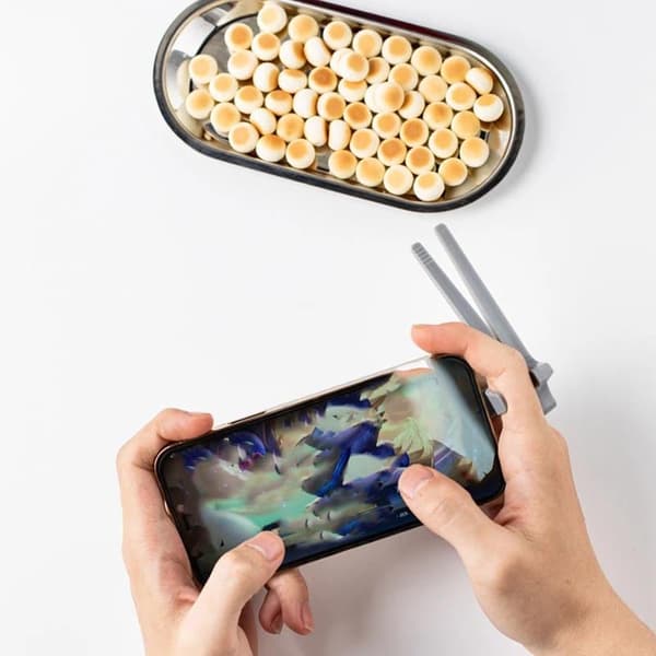 Frie hender Snacks Spisepinner Finger Spisepinner Lat Assistent Snacks Spisepinner for Barn Voksne Gray
