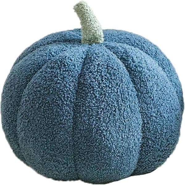 3D Græskar Pude Kram, Bløde Græskar Plysdyr Legetøj, Græskar Pude Sofa Pude Græskar til Boligindretning Halloween, Jul (Blå, 20,32 cm)