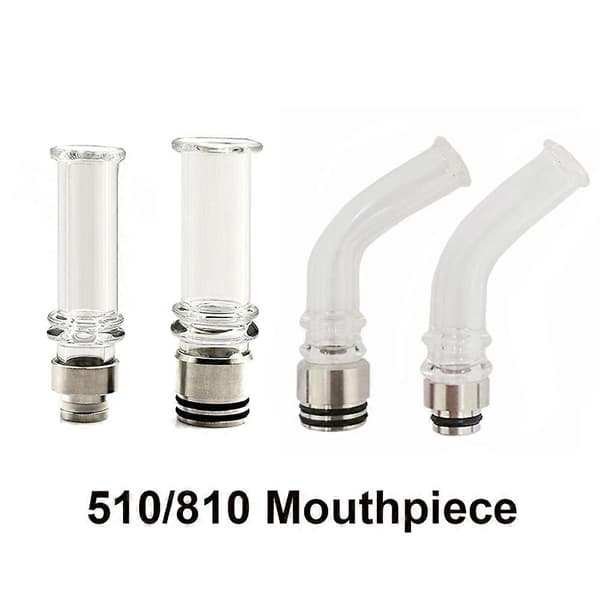 810 Long Nozzle with Glass Drip Tip, DIY Accessory for 510 Thread Kayfun Lite Plus TFV8 510 Straight Clear
