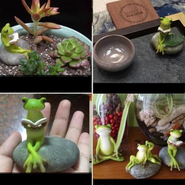 Miniature Figur Resin Statue til Dekoration Grøn Fe Have Ornament Green