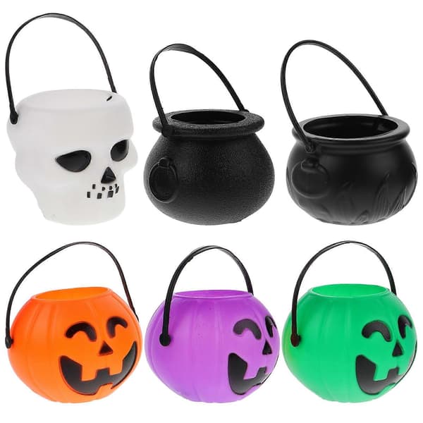 Halloween slikspand plastbeholder til opbevaring 6-stks sæt
