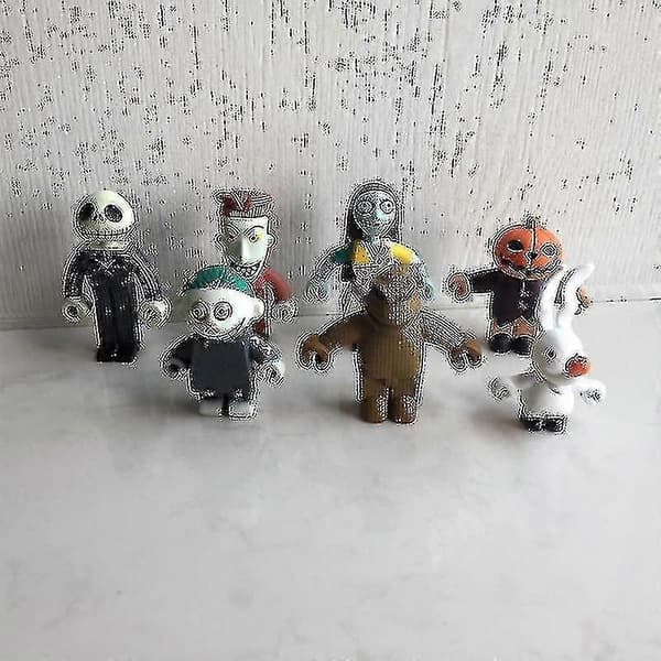 The Nightmare Before Christmas Figur Leksak Docka Dekor Prydnader Halloween Barnpresent 7st