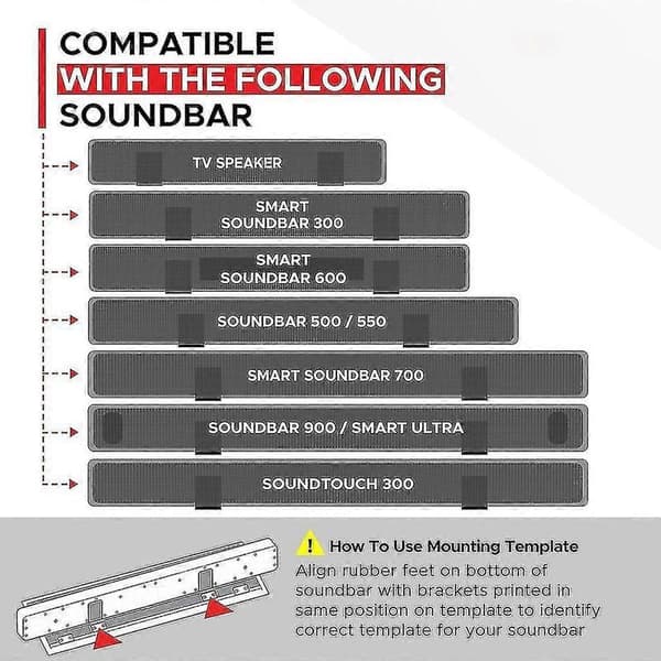 Fleksibel Vinkeljustering Soundbar Veggfeste Perfekt Lydprojeksjon