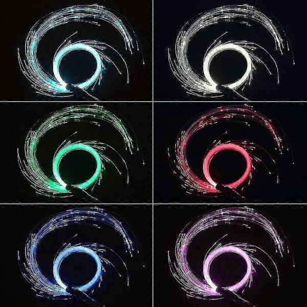 Levende LED-fiberoptisk dansewhip – flerfarget lysshow med 360-rotasjon