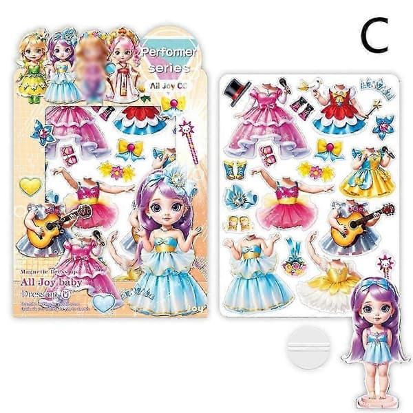 Magnetisk påklädningsdocka Magnetisk prinsesslek Leksaker Pappersdocka